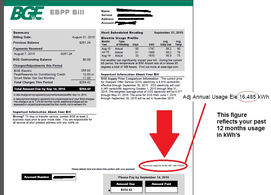 BGE Bill Example