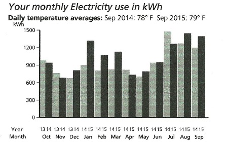 Example PEPCO Usage Chart